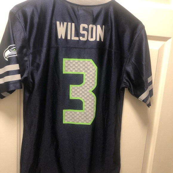 NFL SEATTLE SEAHAWKS BOYS Wilson #3 JERSEY Size Large XL (14/16) - Picture 5 of 12